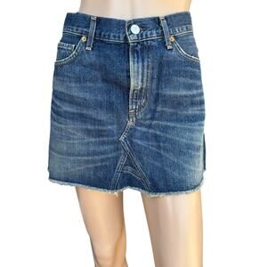 New Citizens of Humanity Premium Vintage Blue Cut Off Denim Jean Mini Skirt 28